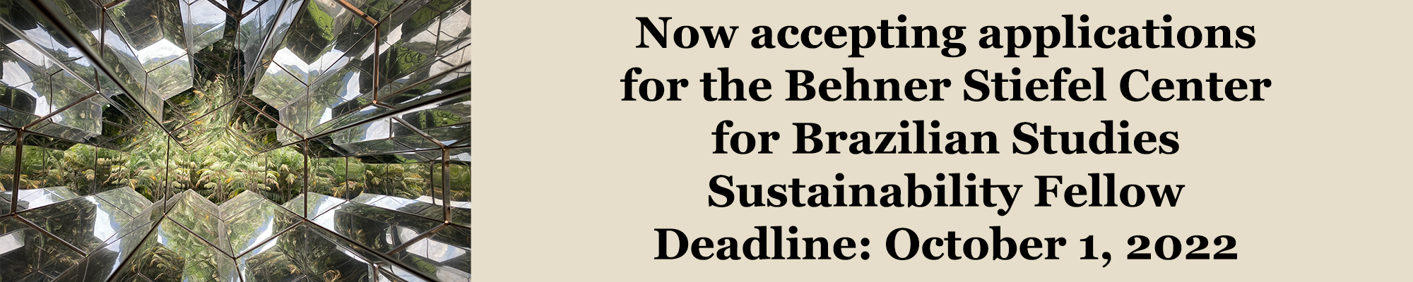 Now accepting applications for the Behner Stiefel Center for Brazilian Studies  Sustainability Fellow, Deadline: May 31, 2024